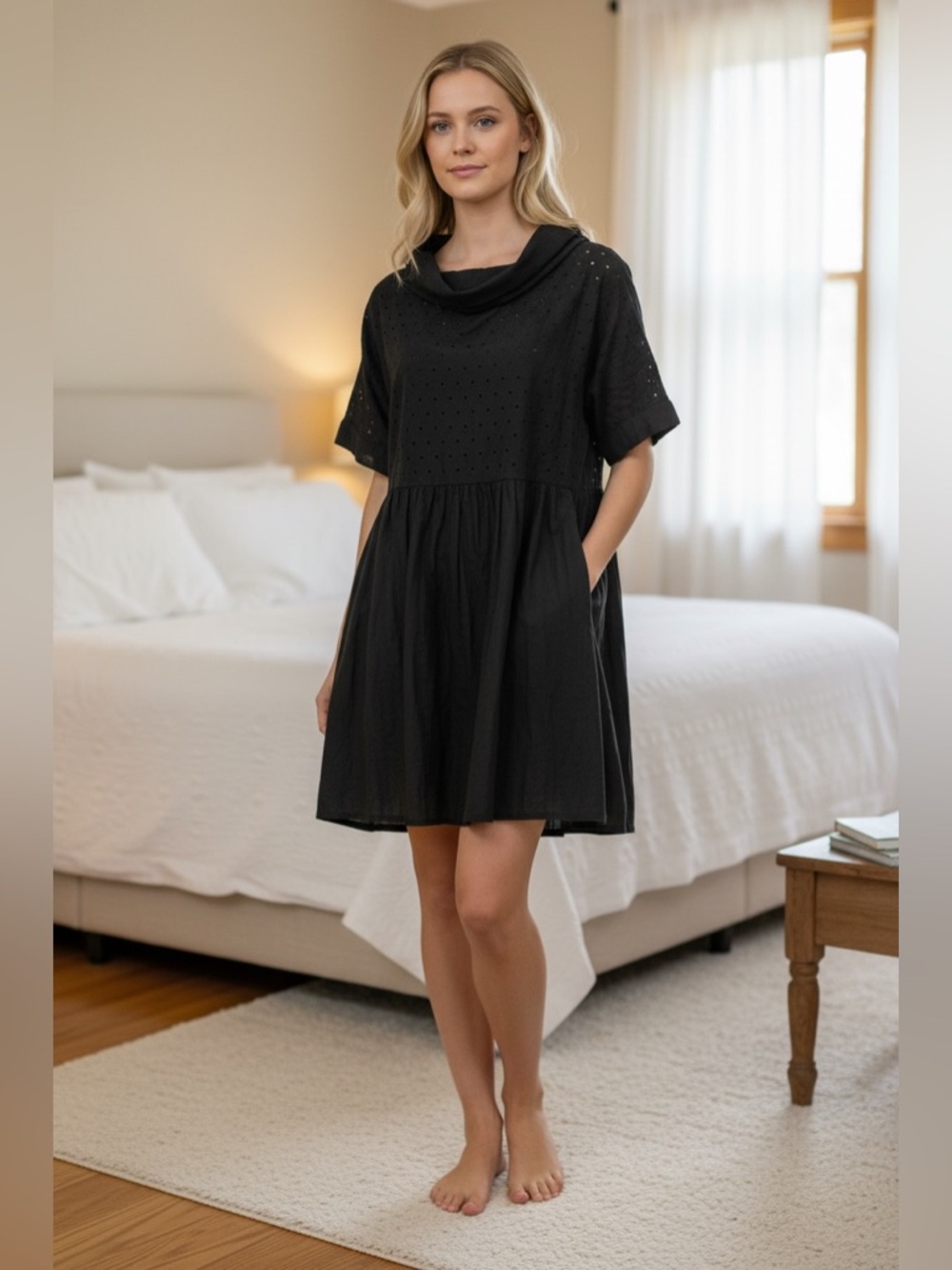 Kozan Black Top Lazer Cut Tunic Modern Women’s XL